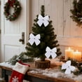 thumbnail image 2 of PEIBang 4Pcs Christmas Velvet Bows,3.5x5 Inch Rustic Wreath Gift Bows Vintage Velvet Ribbon Bow Ornaments for Christmas Tree Garland Party Decor, 2 of 6
