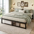 thumbnail image 3 of Einfach 14" King Bed Frame, Metal Platform Bed with Ample Under-Bed Storage Space, Upgraded Frame Structure, 3500 LBS Capacity, Black, 3 of 10