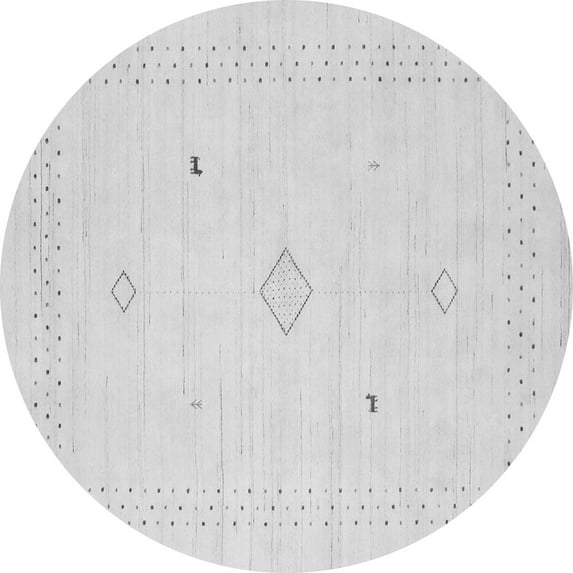 Ahgly Company Indoor Round Solid Gray Modern Area Rugs, 4' Round