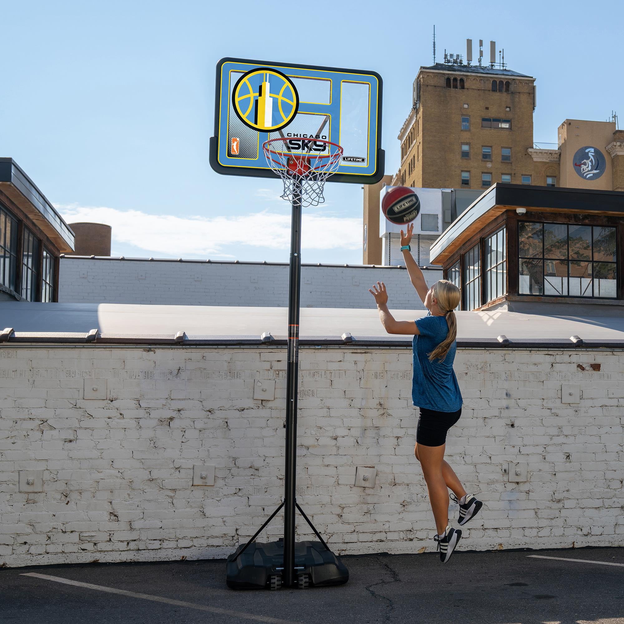 Lifetime WNBA Chicago Sky 44" Portable Basketball Hoop with Wheels - 7.5 to 10 Ft Adjustable Height
