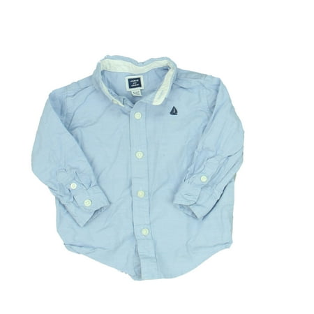 

Pre-owned Janie and Jack Boys Blue Button Down Long Sleeve size: 6-12 Months