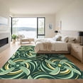 thumbnail image 3 of ODIKA 6'x9' Machine Washable Non-Slip Area Rug, Abstract Dark Green High Traffic Rug, Green, 953997, 3 of 7