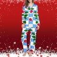 thumbnail image 2 of successthop Cherry Pajamas for Women Long Sleeve Lapel Button Down Nightwear and Pj Pant Print Sleepwear with Pockets S, 2 of 7