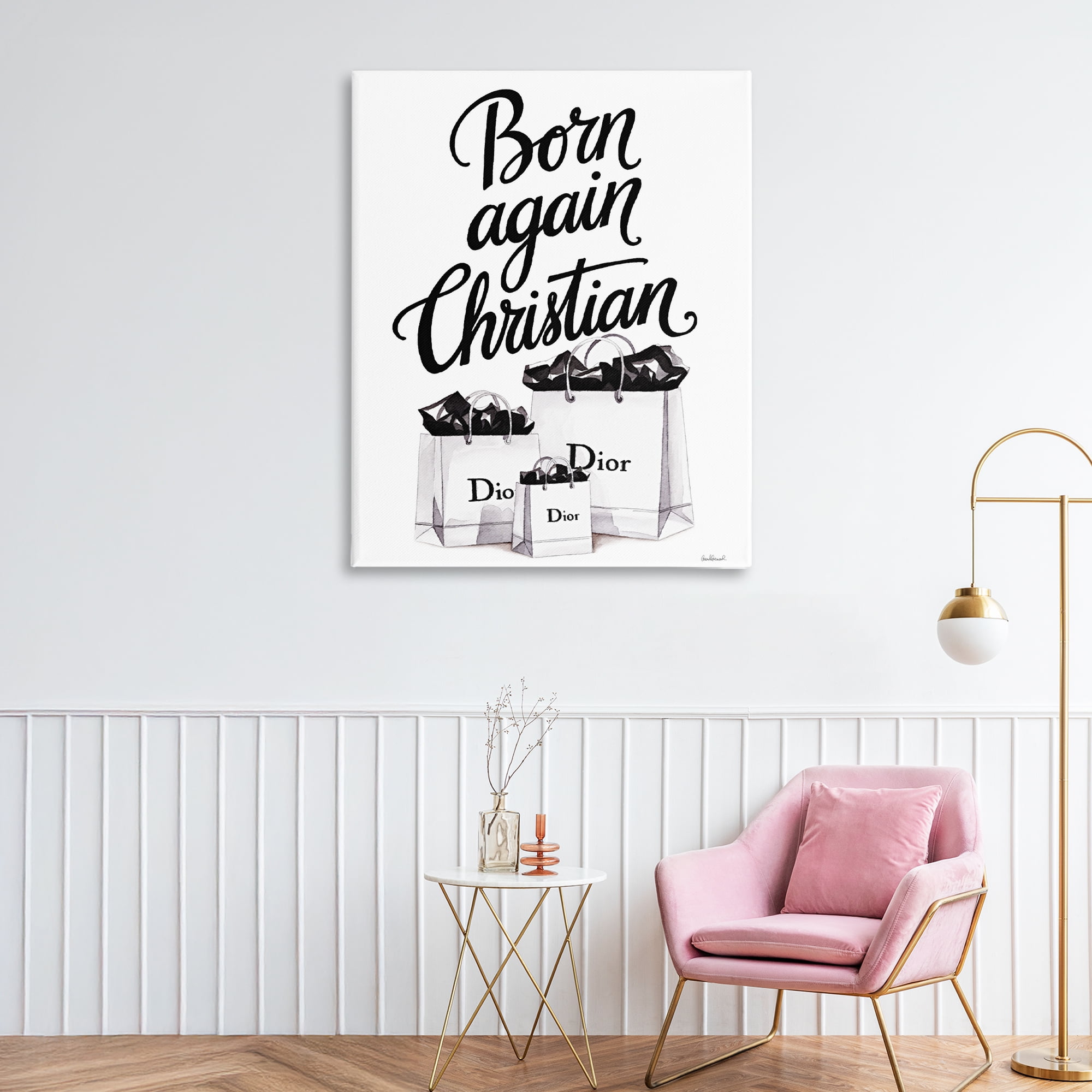 Christian & Shopping Bags Canvas Wall Art, design by Amanda Greenwood