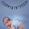 thumbnail image 3 of Happy Birthday Black Letters Pattern Felt Banner Birthday Party Decor Bunting Banner Party Garland Banner, 3 of 8