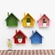 thumbnail image 5 of EeaseMX Estante de pared pequeño en forma de casa, de madera, para almacenamiento en la pared, organizador, expositor para dormitorio, sala de estar, cocina y oficina (rosa), 5 of 7