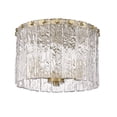thumbnail image 3 of Z-Lite 1943F12-MGLD Glacier 3 Light 13" Wide Flush Mount Drum Ceiling Fixture - Gold, 3 of 7