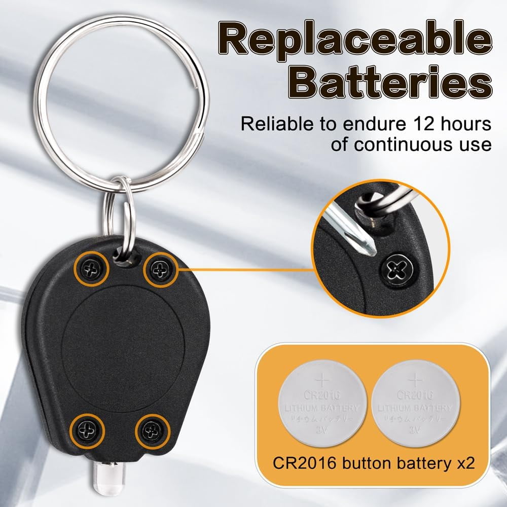 12 Pack Ultra Bright Mini LED Keychain Flashlight, Small Key Ring Portable Light