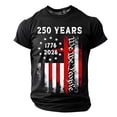 thumbnail image 2 of 250 Anniversary USA Shirt Unisex Casual Breathable Short Sleeve Comfort Tee Daily Wear 4Th of July Shirt Black XXL, 2 of 5