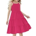 thumbnail image 7 of Juslio Dresses for Girls Knee Length Sleeveless Boho Casual Summer Beach A Line Dresses Pink Sundress, 7 of 7