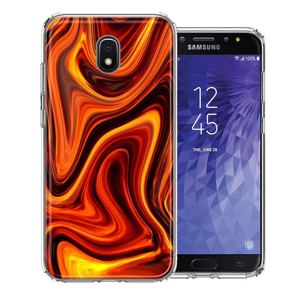 MUNDAZE For Samsung J3 2018/J337/AMP Prime 3/J3 Achieve Fire Abstract Design Double Layer Phone Case Cover
