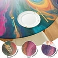 thumbnail image 4 of Colorful Swirl Tie Dye Pattern Round Fitted Tablecloth with Elastic Edge,Dining Table Cover Waterproof,Outdoor Round Tablecloth for Camping,Dining,Indoor and Outdoor, 4 of 7