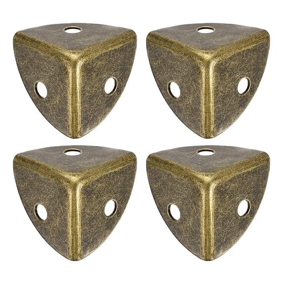 Uxcell 4 Pack Decorative Box Corner Cover, 18mm Metal Edge Guard, Furniture Corner Edges Protector, Bronze