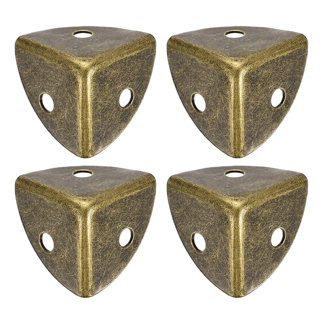 Uxcell 4 Pack Decorative Box Corner Cover, 18mm Metal Edge Guard, Furniture Corner Edges Protector, Bronze