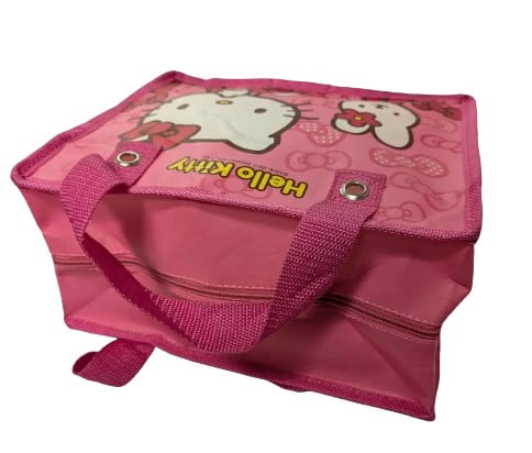 Hello Kitty and Bunny Pink Lunch Bag Tote Bag Handbag 11" x 9"x4.5"
