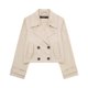 thumbnail image 4 of HH TRAF Gabardina corta elegante para mujer, chaqueta cruzada de manga larga de 3 colores, diseño de bolsillo con solapa para verano, 4 of 5