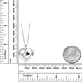 thumbnail image 2 of Gem Stone King 925 Silver and 10K Yellow Gold Heart Shape Lab Grown Diamond Pendant Necklace for Women with Sky Blue Aquamarine and Blue Created Sapphire (0.95 Cttw, Double Heart, 18 inch Chain), 2 of 4