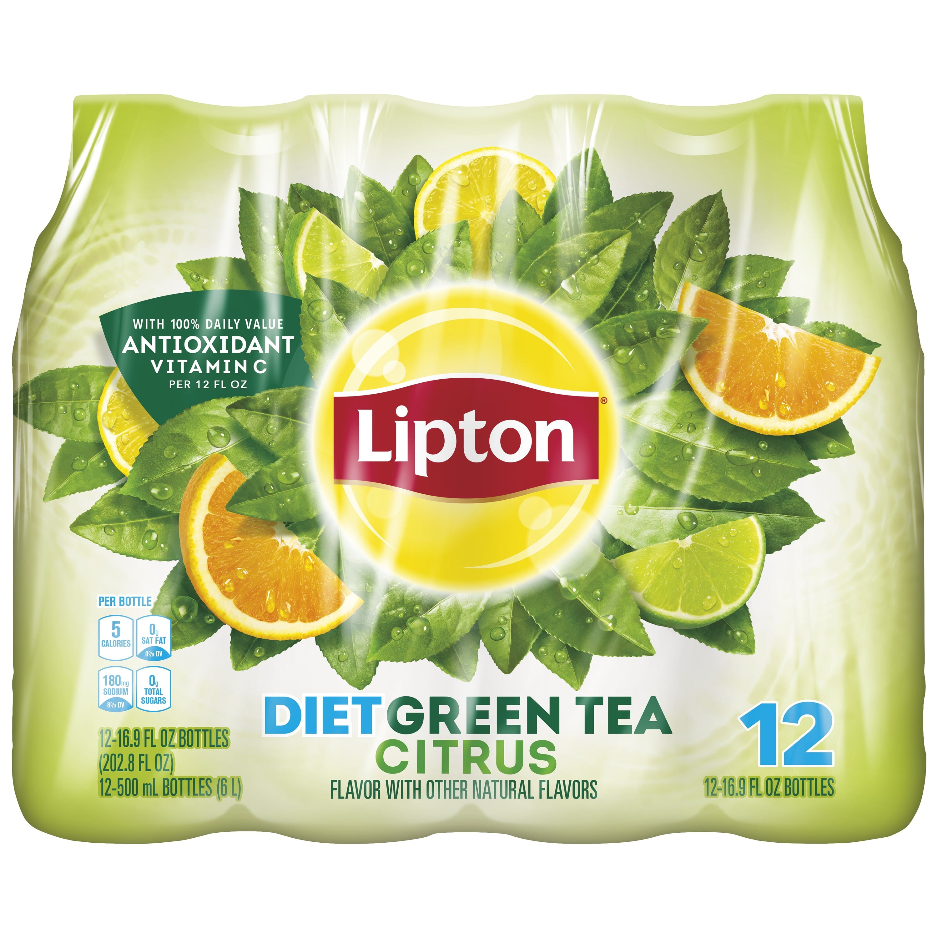 Lipton Diet Green Tea Citrus Iced Tea, 16.9 Oz, 12 Pack - Walmart.com
