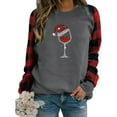 thumbnail image 3 of Gibobby Divertidas Sudaderas Sudadera con estampado de de nieve de Navidad para mujer, sudadera a cuadros de manga larga, blusa informal, Top con temperamento (Blanco, M), 3 of 5