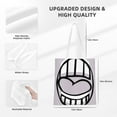 thumbnail image 4 of YFYANG Reusable Cotton Canvas Tote Shopping Bag, Cartoon Mouth Teeth Washable Portable Grocery Bag for Daily Travel, 4 of 8