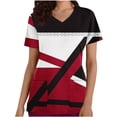 thumbnail image 2 of Puntoco Liquidación de blusas cortas para mujer, moda informal para mujer, cuello en V, estampado, manga corta, bolsillo, vestido de enfermera, 2 of 5