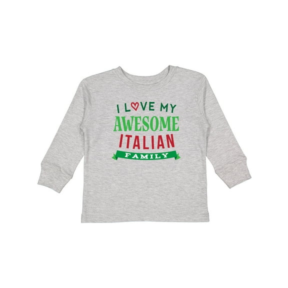 Inktastic Italy Love My Awesome Italian Family Boys or Girls Long Sleeve Toddler T-Shirt