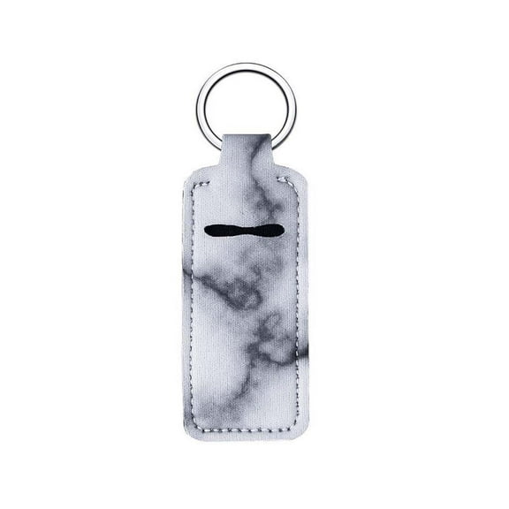Chapstick Clip-On Sleeve Pouch Neoprene Keychains Lipstick Holder Elastic Lip Balm Holster Keychain Holder for Travel