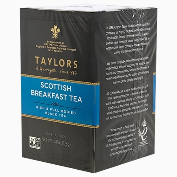 Taylors of Harrogate Black Tea Scottish Breakfast - 50 Tea Bags Pack of 4
