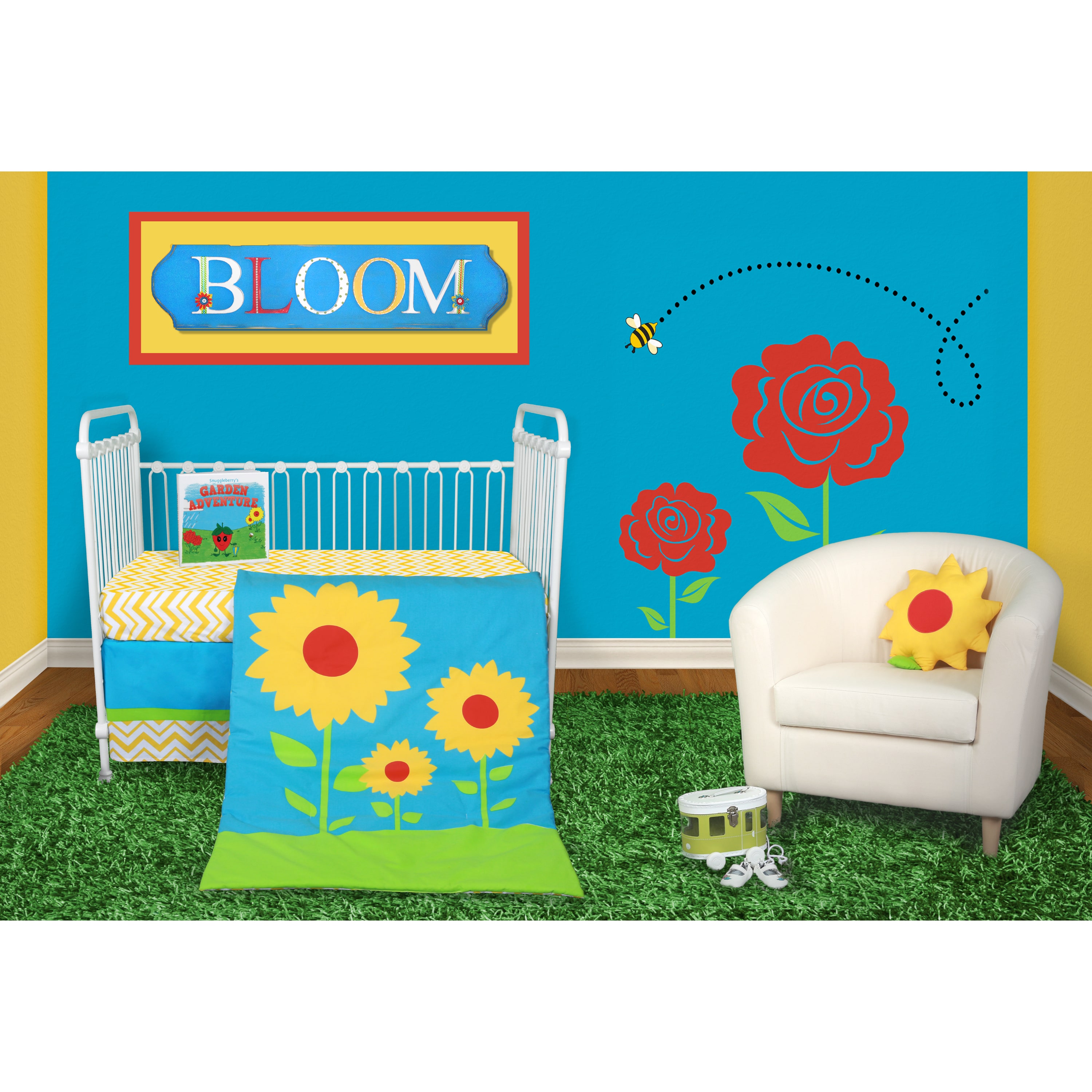 Snuggleberry Baby Sunflower Love 5 Piece Crib Bedding Set with Storybook - image 3 of 5