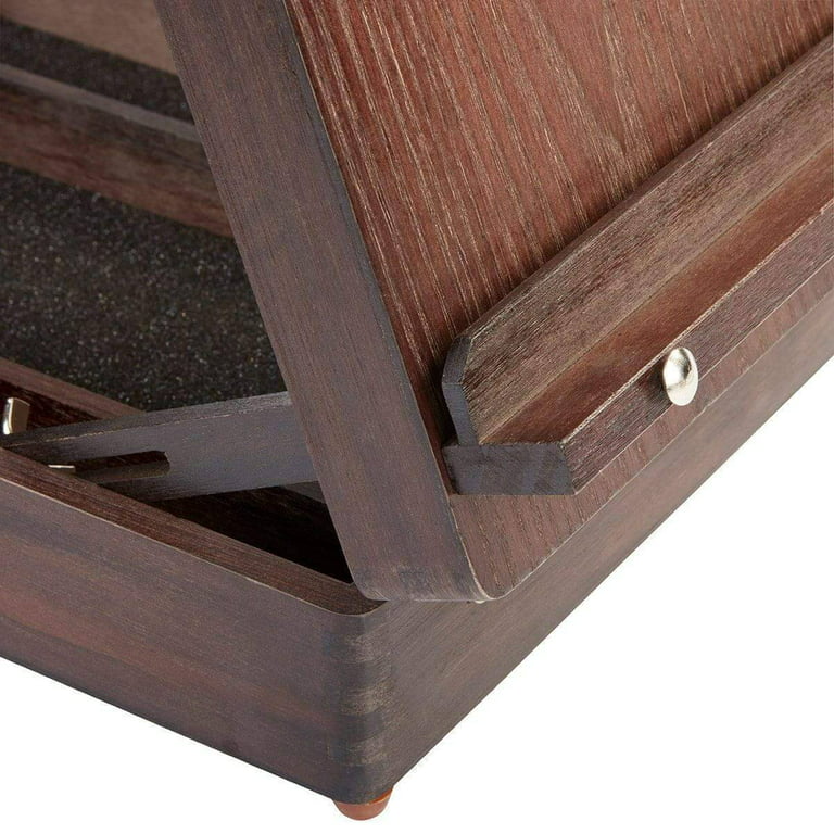 KINGART® Wooden Tabletop Easel Art Box, Adjustable & Portable, Espresso  Finish