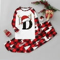 thumbnail image 2 of Odeerbi Christmas Pajamas for Family Holiday Long Sleeve Initial Name Family Christmas Pajamas Matching Sets Toddler Printed Home Wear Two-Piece Sleepwear Xmas Family Matching PJs Set Red, 2 of 7
