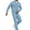 Sky Blue, variant on Men's Full-Zip Polo Jacket & Drawstring Pants Set, 2-Piece Regular Fit Casual Tracksuit with Pockets, Solid Color, Multiple Sizes