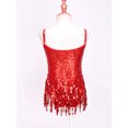 thumbnail image 4 of inlzdz Girls Sequin Latin Dance Dress Halter Jazz Rumba Belly Dance Costume Tassel Leotard Dancewear Red-A 8, 4 of 6