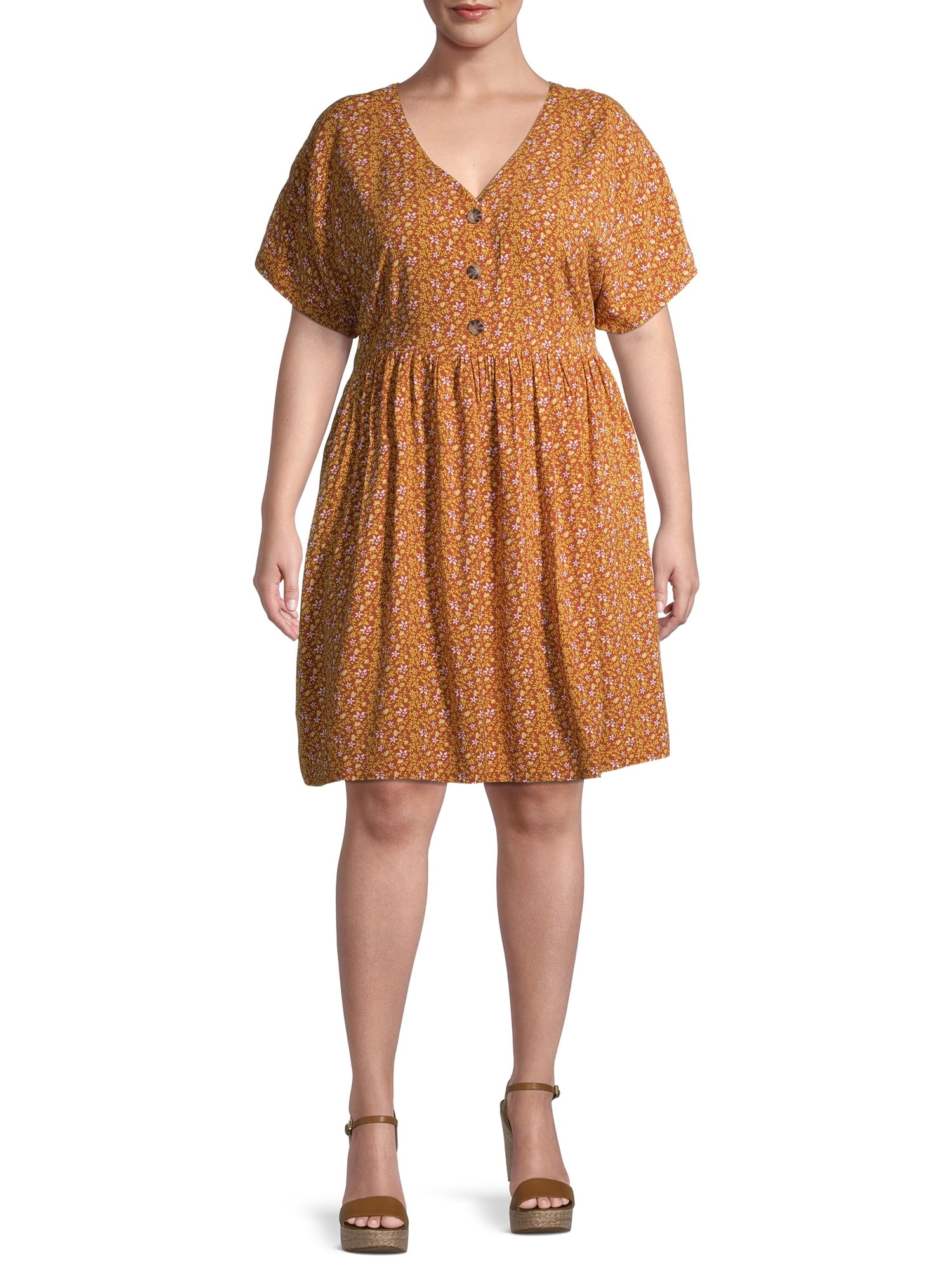 Terra & Sky - Terra & Sky Women's Plus Size Babydoll Dress - Walmart