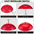 thumbnail image 4 of Domensi 4 Pcs 10.2 Inch Plastic Bird Feeders Dome Cover for Hanging Hummingbird Feeder Weather Guard Protective Dome Squirrel Baffle for Bird Feeder Pole Covers(Red), 4 of 10
