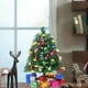 thumbnail image 4 of Árbol de Navidad artificial de mesa con adornos | Mini árbol verde con luces LED y estrella para la estrella | Decoración navideña para interiores en escritorio y ventana | 1 árbol + 12 bolas + 1, 4 of 6