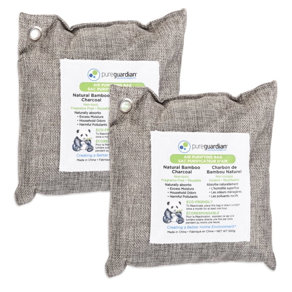 PureGuardian 500g Bamboo Charcoal Air Purifying Bag with Odor Control, 2-Pack, CB5002PK, Unscented