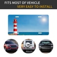 thumbnail image 5 of Kdxio Red And White Lighthouse License Plate Car Front License Plate Car Decoration Car Accessories Front Tag Plate Standard Size, 5 of 8