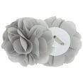 thumbnail image 6 of Madison Park Rosette Floral Embellished Cuf Tab Top 1-Piece 50x84 Solid Curtain Panel, Grey, 6 of 8