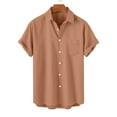 thumbnail image 4 of NuoCaiYun Shirts for Men Casual Short Sleeve Button Down Shirt Beach Vacation Summer Turndown Collar Tops with Pocket, 4 of 6