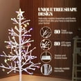 thumbnail image 6 of Ktaxon 4 FT Pre-Lit Snowy Fir Christmas Tree, Mini Xmas Tree Warm White LED, Four Colors, 8 Modes with Remote Control Indoor Tree Lights, White with Stars Top, 6 of 7