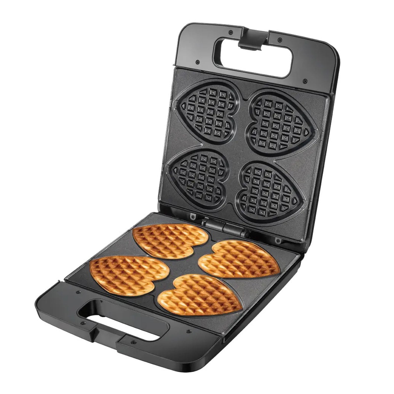 YAHHU Heart Shaped Waffle Maker 1400W High Power Nonstick Electric Belgian Waffle Machine Makes 4 Heart Waffles for Home Breakfast 13.7x11.4x5.1 inches / 35x29x13 cm EU Plug 220V