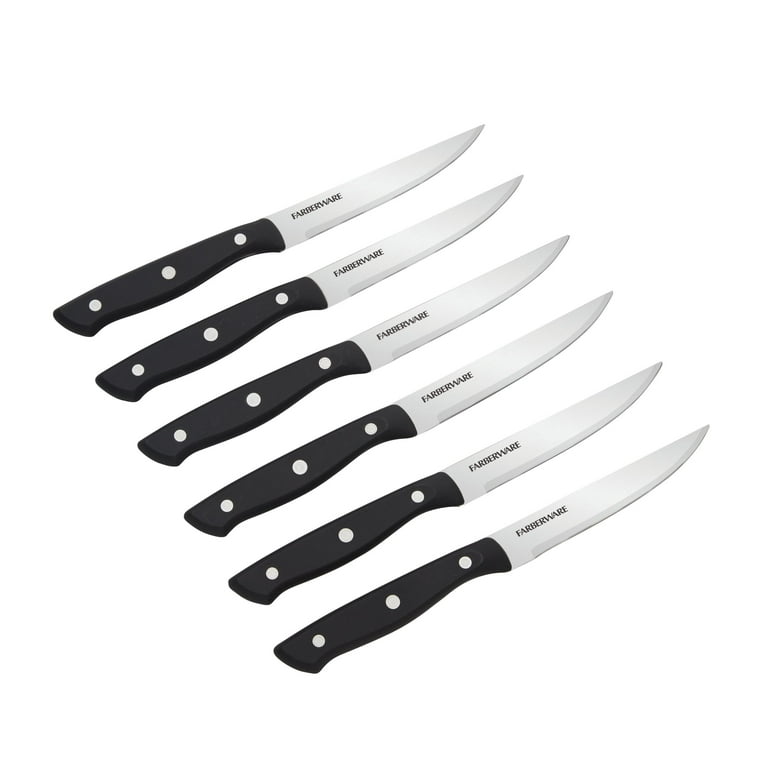 6-Piece White Triple Rivet Steak Knife Set