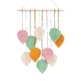 thumbnail image 2 of Boho Handwoven Leaf Macrame Wall Hanging, 15.8×26.8in Tapestry for Bedroom Living Room, 2 of 7