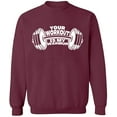 thumbnail image 2 of OXI Crewneck Sweatshirt - Your Workout is,Basic Casual Sweatshirts for Men's and Women Fleece Sweatshirt Long Sleeve- Maroon Large, 2 of 2