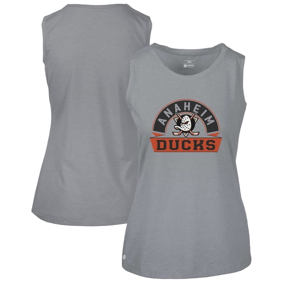 Women's Levelwear  Gray Anaheim Ducks Macy Banner Arch Tank Top