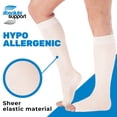 thumbnail image 6 of Made in USA Women Toeless Sheer Compression Knee High 15-20mmHg White Large, 6 of 9