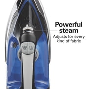 Hamilton Beach Clothing Iron, Steam Iron for Clothes with Stainless Steel Soleplate & Retractable Cord, Black