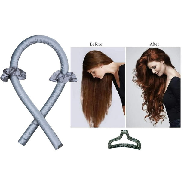 Sin calor Curling Rod diadema sin rizos rizador Gris claro shamjiam Varilla que se encrespa sin calor