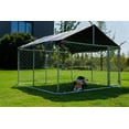 thumbnail image 7 of NAWAY 79" x 79" x 65" Outdoor Dog Playpen Heavy Duty Dog Kennel House Mesh Dog Big Cage Pet Kennel Steel Fence with Secure Lock, 7 of 7